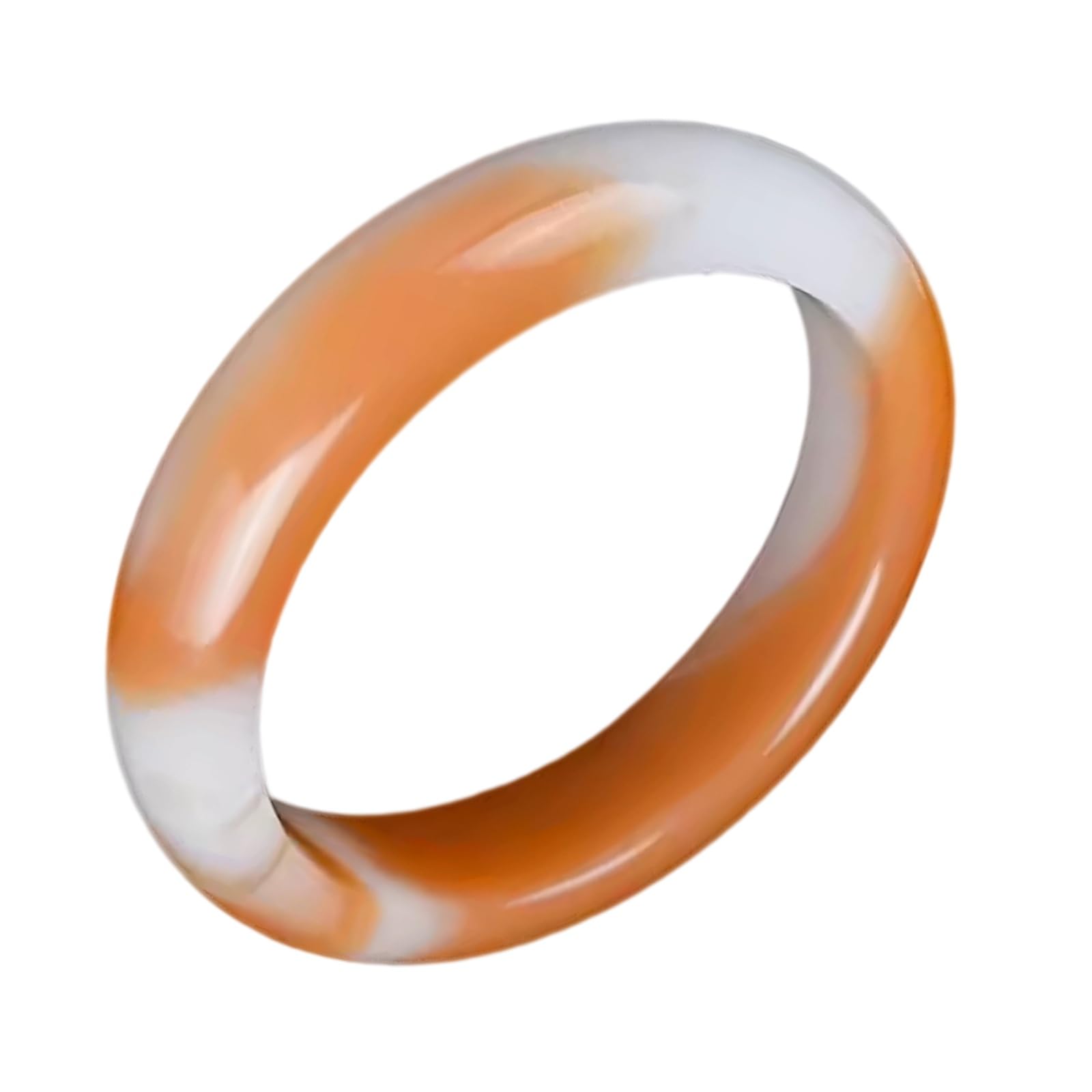 Bracelets en jade naturel orange blanc pour femme, bijou bien-être