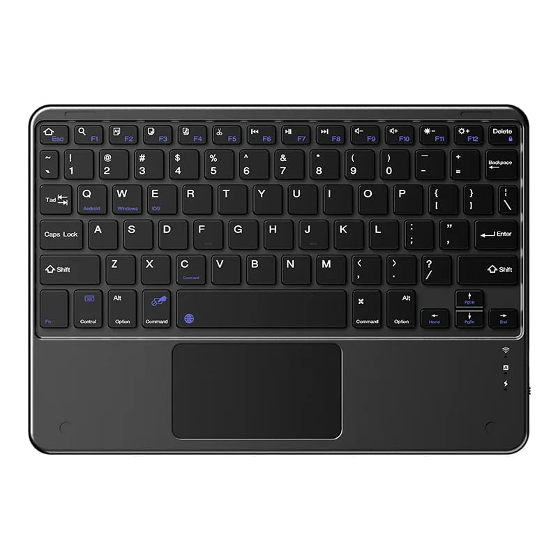 Image of XIKKART Wireless Bluetooth Keyboard with Touchpad, Wireless Multi-Device Keyboard For iPad, Android, Windows & Mac, Rechargeable Portable Keyboard with Trackpad for Tablet, Laptop, Smart TV Multicolor