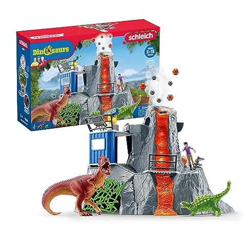schleich 42564 Duża ekspedycja na wulkan, od 4 lat, DINOSAURS - Zestaw do zabawy, 46 x 44 x 36 cm