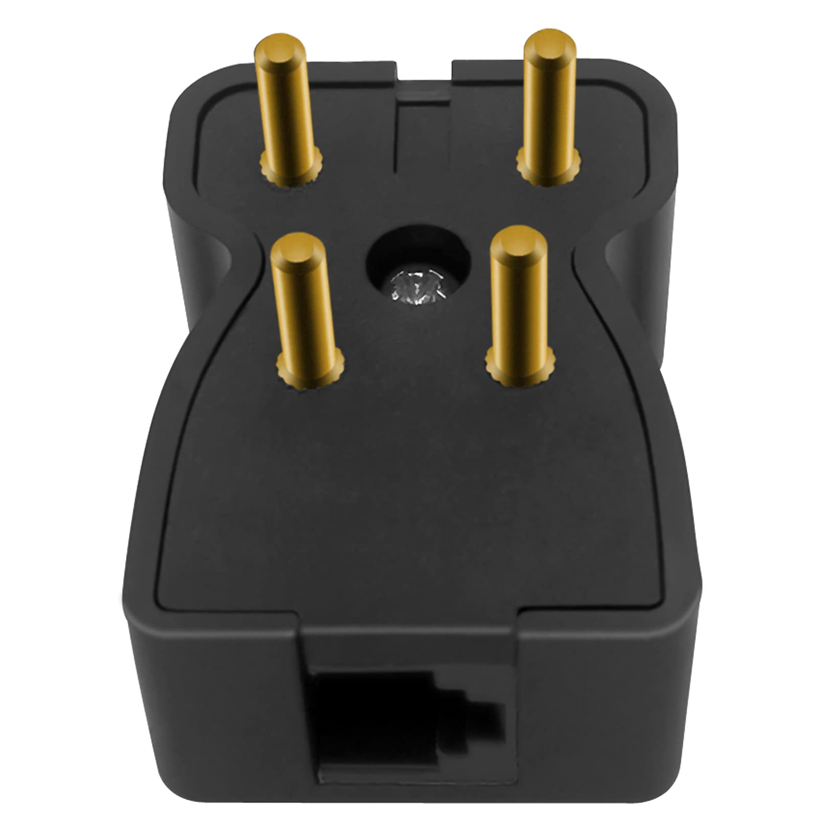 NECABLES Adaptador de conector de teléfono de 4 clavijas macho a RJ11 6P2C hembra, color negro