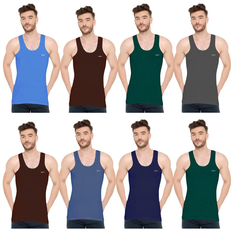 INNERO Men's Vest, Baniyan, Ganji, Undershirt, Cotton Vest for Men (Random Color)-picture-18