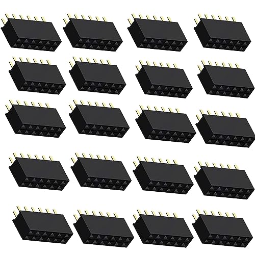 2x6Pin 12Pin Double Row Female PCB Header Connector Female DIP Straight Pin Header Socket 20PCS Black