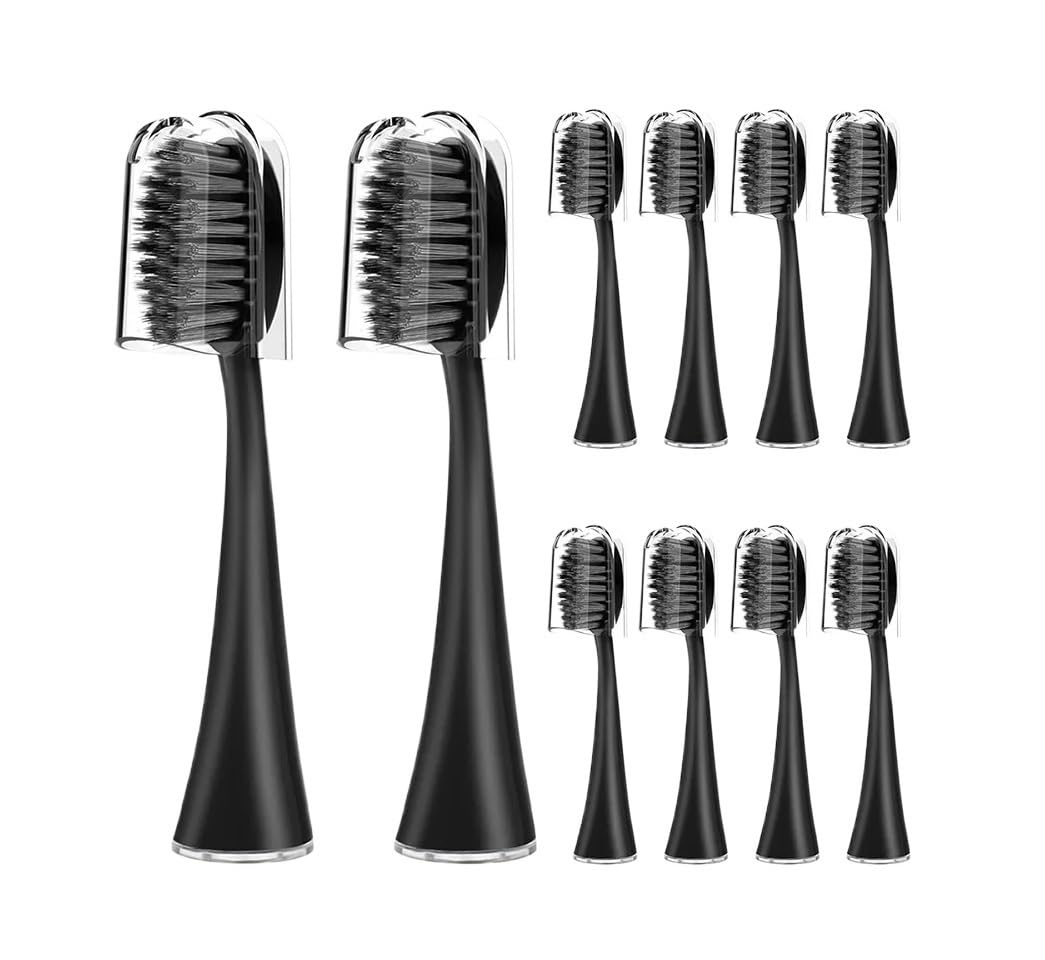 10 cabezales de repuesto for recambio cepillo dientes con tapa antipolvo(10pcs black)