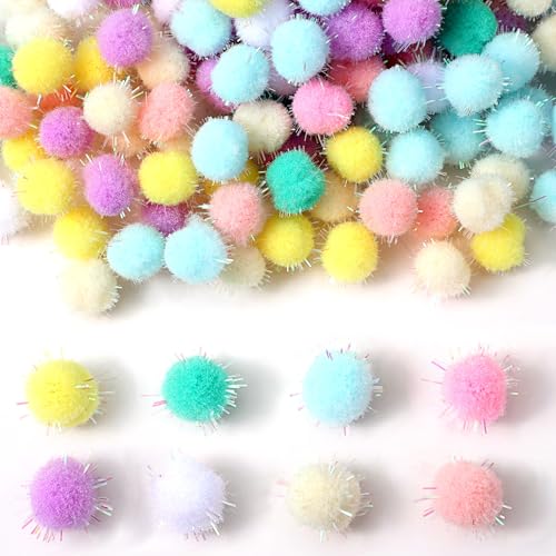 Pompons Loisirs Creatifs Craft Pompons, , Multicolores Rondes Fils Pompon Papier De Soie