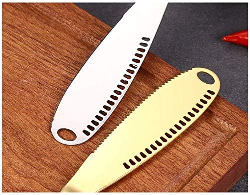 Miniatura 3 de Esparcidor de mantequilla 3 en 1 de acero inoxidable, cuchillo esparcidor, utensilios de cocina (dorado)