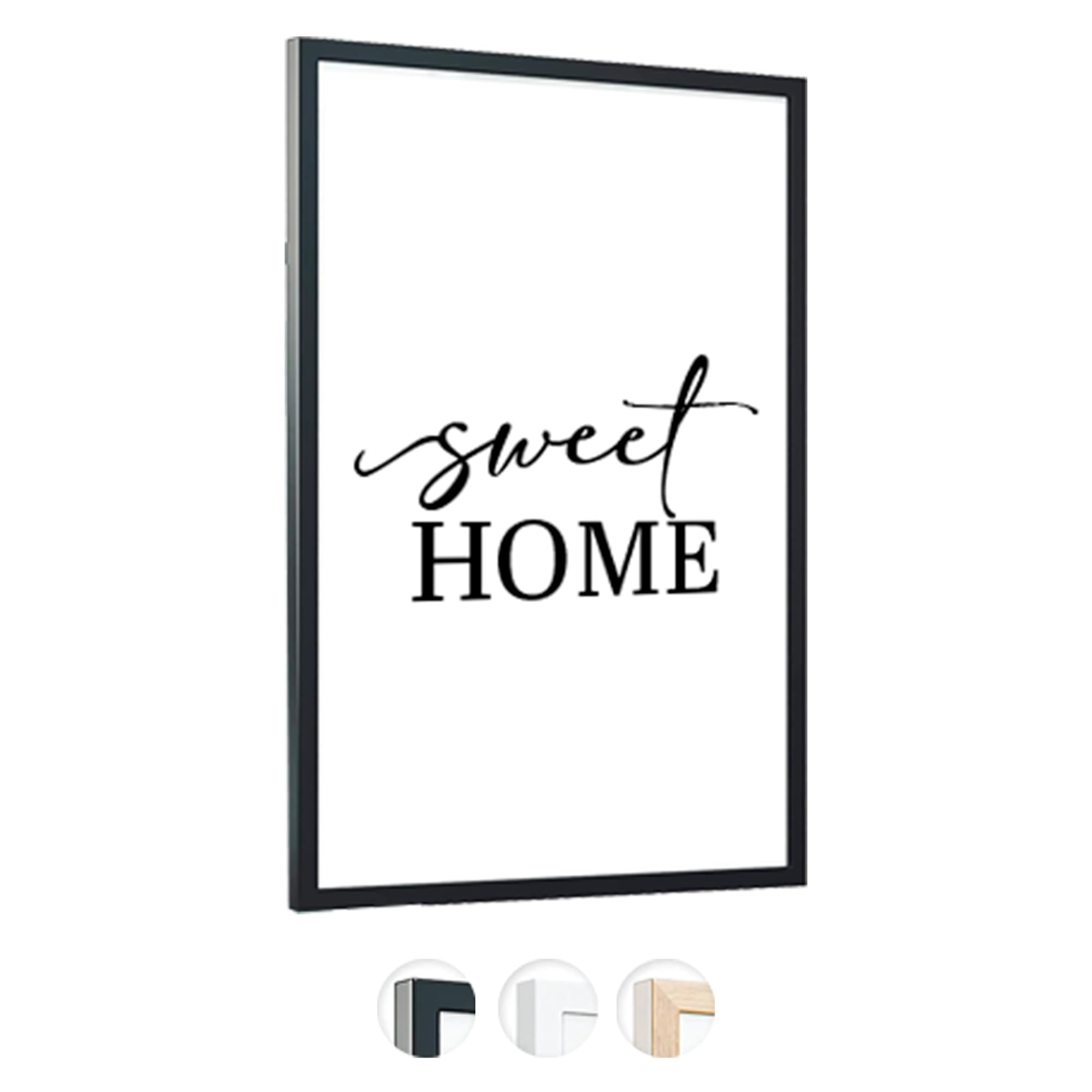 edihome, Cornice A3, (1 unità), 29,7 x 42, Legno, Portafoto, Laminato Acrilico, per Diploma Universitario, da Parete, Poster, Cornici, per Quadri (Nero, 1 unità)