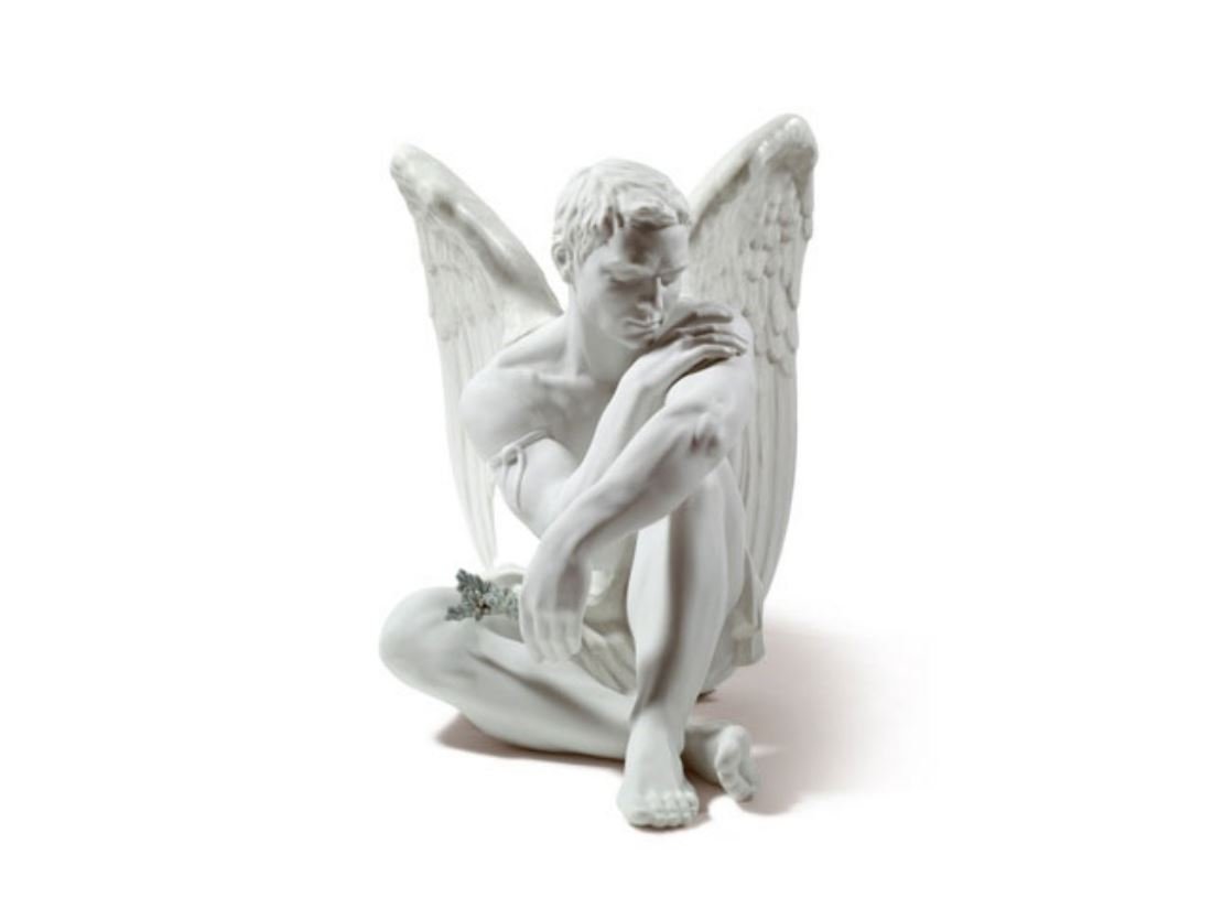 Protective Angel Figurine. Porcelain Angel Figure.