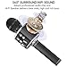 OVELLIC Karaoke Microphone for Kids, Wireless Bluetooth Karaoke Microphone with LED Lights, Portable Handheld Mic Speaker Machine, Great Gifts Toys for Girls Boys Adults All Age (Black)