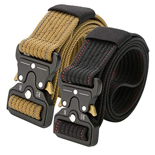 Kissers Lot de 2 ceintures unisexe en toile de nylon - - Taille Unique