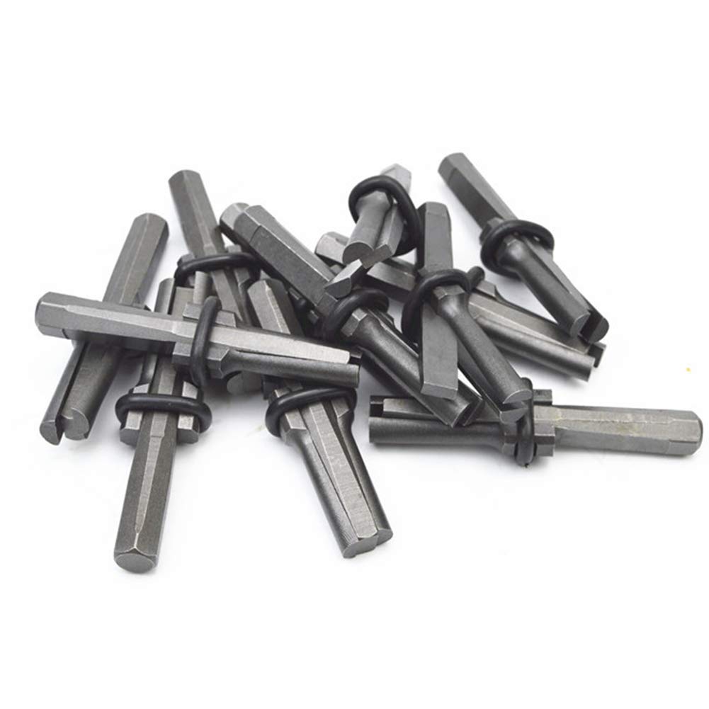 Set di 10 spaccatori per pietra, 16 mm, resistente, manuale separatore per pietra, con cunei e spessori di piuma, facile da applicare (grigio scuro)