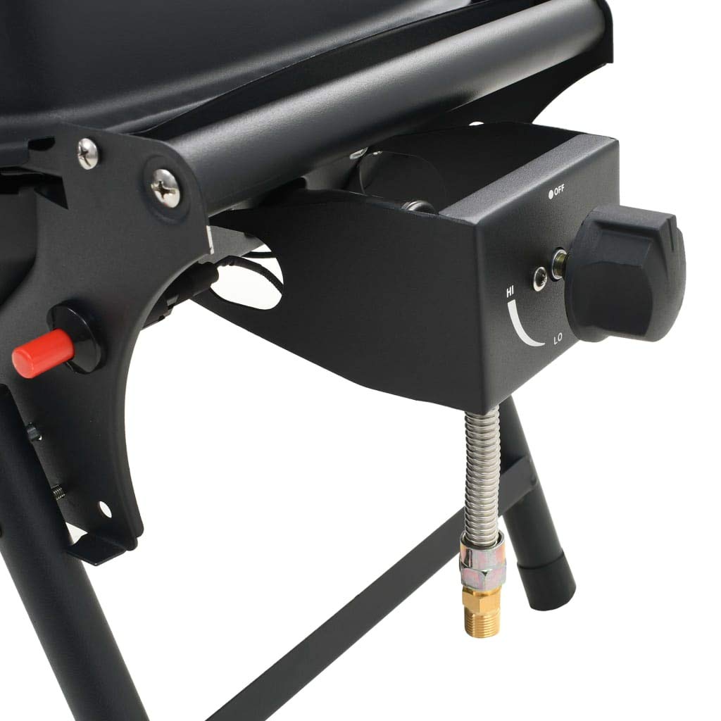 Tidyard Barbecue e Griglia a Gas Portatile con Fornello Nero,Ripiani laterali pieghevoli,BBQ 4,2 kW (15000 BTU)