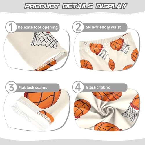 ALAZA Girls' Leggings Children's Yoga Pants Skinny Printed Dance Basketball 1 Comfortable 4T2