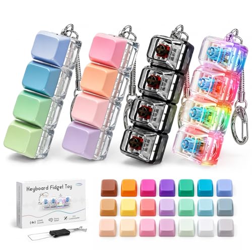 LUOIXEVK LED Keyboard Fidget Toy Keychain, DIY Clicker...