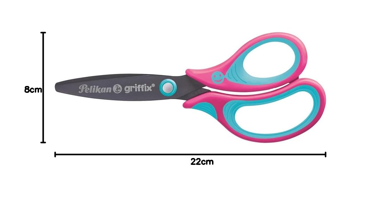 Griffix Forbici Per Bambini Con Punta Arrotondata - Ergonomiche, Lama In Titanio, Per Destri E Mancini, Colore Rosa - 3