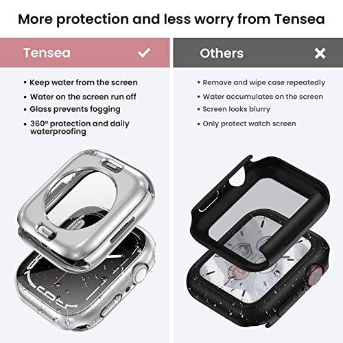 Tensea (2 in 1) for Waterproof Apple Watch Screen Protector Case 40mm SE 3/SE 2nd Generation/SE/Series 6/5/4 Accessories, 360 Front and Back, iWatch Face Cover with Tempered Glass for Women Men, 40 mm by Tensea - Image 2
