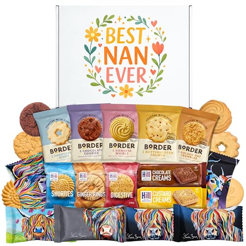Nan Gifts Bundle With Biscuit Selection Including Border Biscuits Shortbread Custard Creams Digestive Biscuits Chocolate Creams and More - Presents for Nan Birthday Gifts Mothers Day Christmas