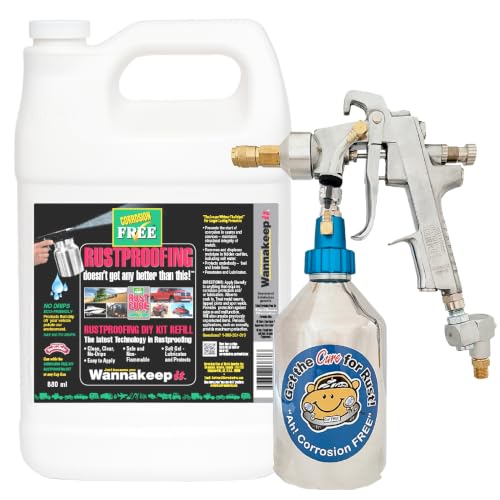 Corrosion Free Rust Cure Formula 3000-1 Gallon Jug &ndash; No-Drip Rust Inhibitor & Undercoating for Cars, Trucks, Tractors, Snowblowers &ndash; Stops & Prevents Rust &ndash;Includes RP460 HD Applicator Gun