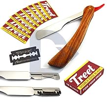 Best Barber Straight Razor Wood Handle Slider Men Shaving Kit Cut Throat Shaver With FREE Blades
