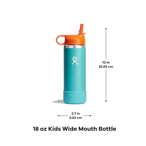 Hydro Flask 18 Oz Kids Wide Mouth Straw Cap And Boot Grass 6