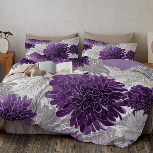 Housse de couette 140x200cm en microfibre premium violette