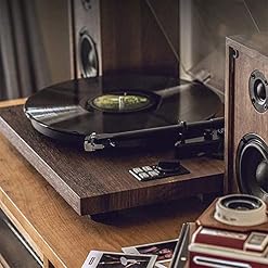 YAMMY Tourne-disques, boîte à Musique nostalgique Tourne-Disque en Bois Tourne-Disque sans Fil avec CD, Enregistrement… - Les Beatles, Paul McCartney, John Lennon, RIngo Starr, George Harrison YAMMY Tourne-disques, boîte à Musique nostalgique Tourne-Disque en Bois Tourne-Disque sans Fil avec CD, Enregistrement… – Image 5