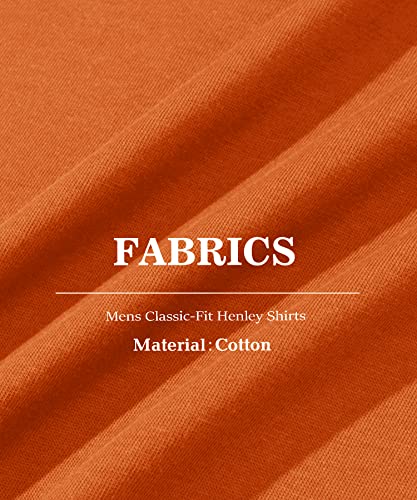 Magcomsen Mens Henley Shirts Short Sleeve Henley Shirts Lightweight Casual Cotton Short Sleeve Henley Shirt Summer Banded Dark Orange Xl #TOP4