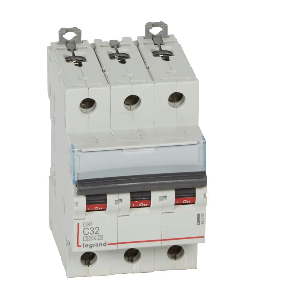 Legrand 407862E, Magnetic Thermal Automatic Switch, 3P, 32A, C Curve, 10 kA, 3 module, DX3