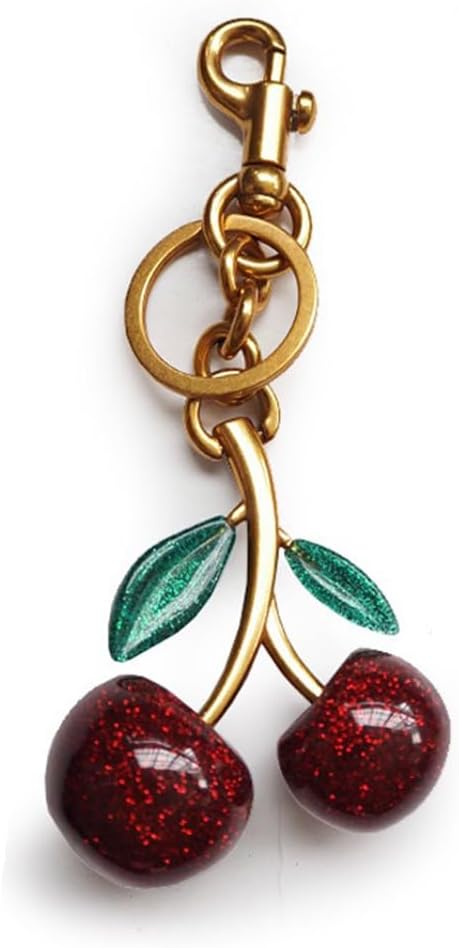Keychain Cherry Bag Charms Purse Key Chains Women Cute Car keyrings leather handbags Fashion Enthusiasts