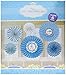 Amscan Sweet Safari Boy Baby Shower Party Paper Fan Decoration (6 Piece), 13 x 11", Blue