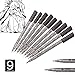 Black Micro-line Pens for Drafting - Ultra Fine Point Technical Drawing Pen Set, Anti-Bleed Fineliner Pen for Illustration, Office, Sketch, Scrapbooking, Signature, 9 Size