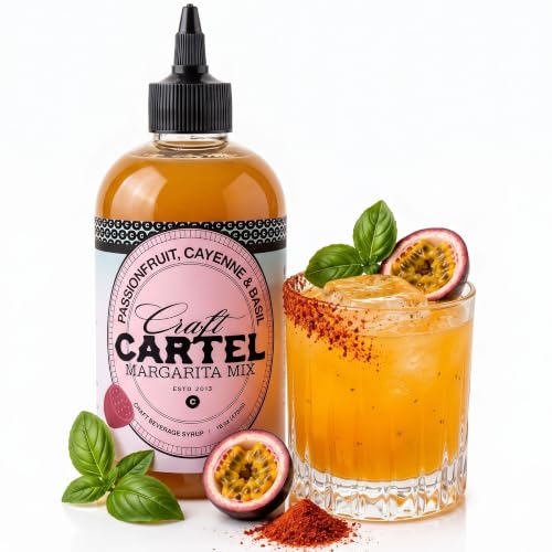 Craft Cartel Passionfruit, Cayenne & Basil Cocktail Syrup Mixer, 16oz