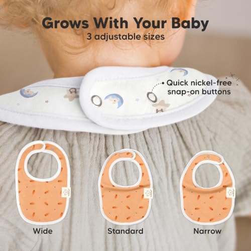 Image of KeaBabies 8-Pack Organic Baby Bibs for Drooling and Teething (Cosmo) | Soft Cotton Bibs for Baby Girl, Boy, Extra Absorbent, Easy to Clean & Put On, Toddler, Newborn, Infant 0-24 Months
