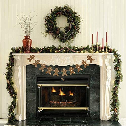 Wooden Gingerbread Man Christmas Garland Party Bunting Decoration, 2M #TOP4