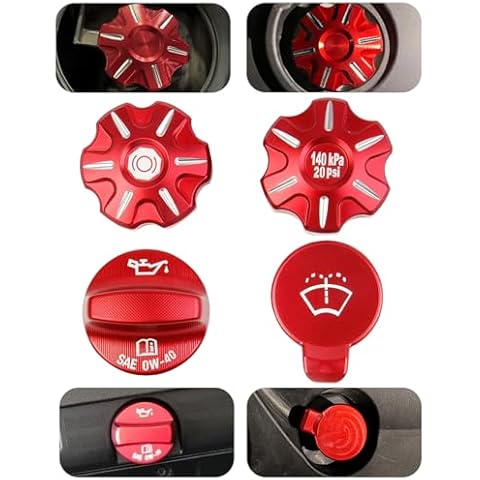 NUBEHONE C8 Aluminium Alloy Engine Oil Cap Radiator Cap Coolant Cap Windshield Washer Tank Cover Trim Fit For Corvette C8 2020-2025 Stingray Z51 Z06 E-Ray Cover