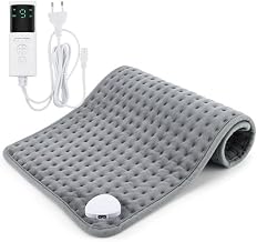Extra Large Orthopaedic Electric Heating Pad for Pain Relief (30 x 60 cm) | 9 Temperature Settings & 4 Auto-Off Timers | Rapid Heat Therapy Pad for Back, Neck, Shoulders & Period Cramps | Machine Washable Soft Microplush (Grey)
