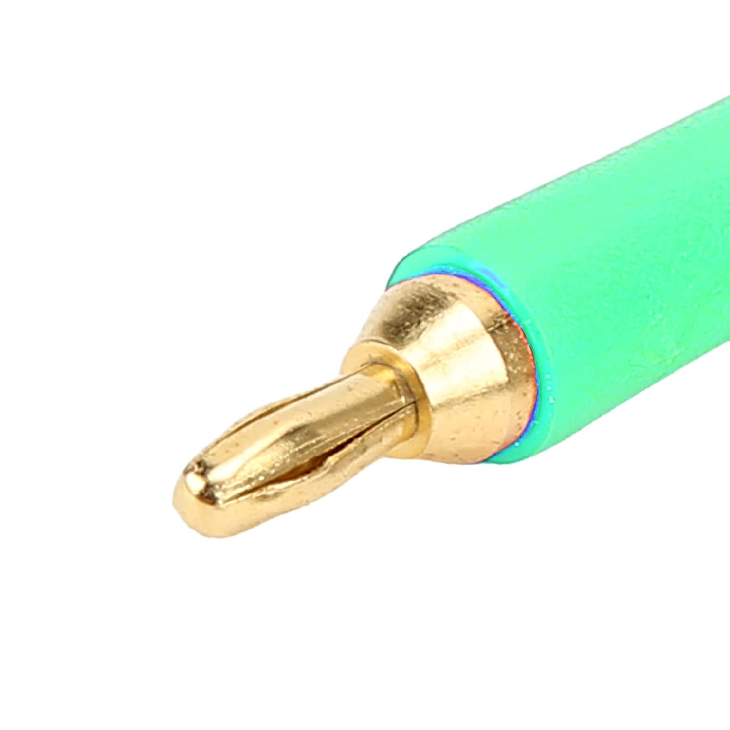 J.10007 2.5mm Banana Plug, Brass Gold Plated Wear Resistant Speaker Wire Connector, Industrial Banana Plug for Audio Systems (10 PCS, Green)