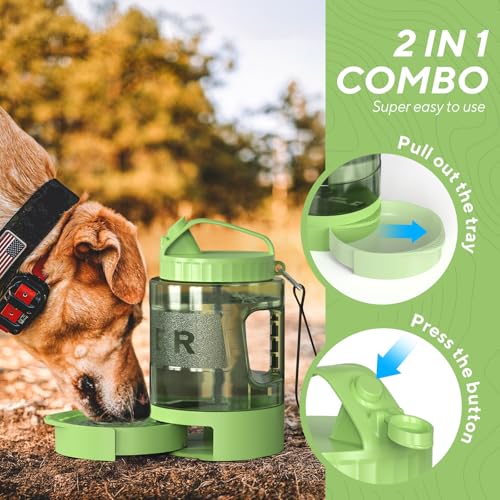 Image of Portable Dog Travel Water Bottle - 77oz Large Travel Water Bowl for Dogs Camping Hiking Beach Traveling Essentials,Big Pet Bottles Bowl Water Dispenser for On The Go Park Car Walking Accessories