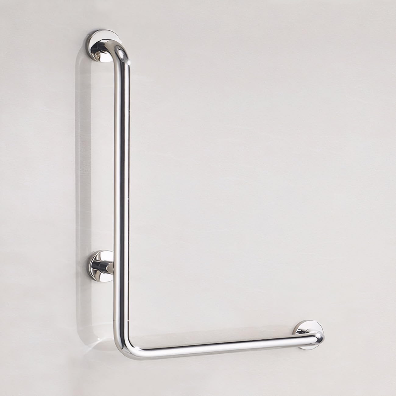 Barres D'Appui pour Salle de Bain,70x50cm en Acier Inoxydable Barre D'Appui de Douche en Forme de L,Idéal pour Les Femmes Enceintes, Les Personnes âgées et Les Personnes Hand(Size:poli,Color:droit)
