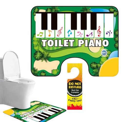 Alfombrilla para Piano para Inodoro, Alfombra de baño Antideslizante, Alfombra con Teclado electrónico Interactivo para niños y Adultos, Divertida Alfombrilla Musical para el Suelo, Accesorio de baño