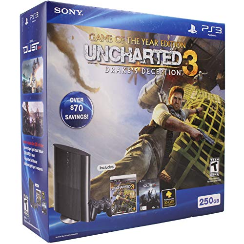 Sony PlayStation 3 Uncharted: Drake's Fortune Limited Edition Charcoal (250GB) (Renewed)