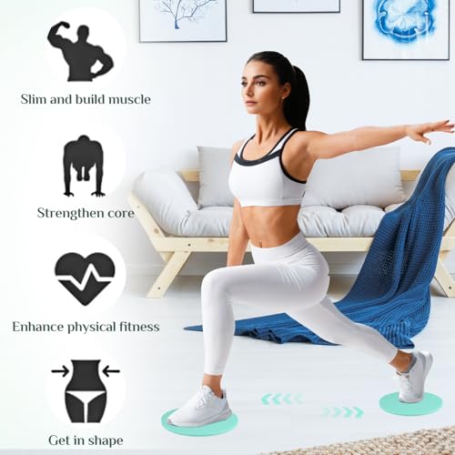 Jesiah 2Pcs Dual Sided Gliding Discs, 17.5cm Reversible Core Sliders Ultimate Core Trainer Exercise Discs Abdominal workout Strength Glider for Men Women Gym Home Carpet Wood Hard Floors - Image 4