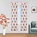 GIRASOLE HOME Coppia Tendine semitrasparenti con Fiori Stampati 1 Telo 2 Pannelli 70x240cm con Passanti (Arancione, 70_x_240cm)