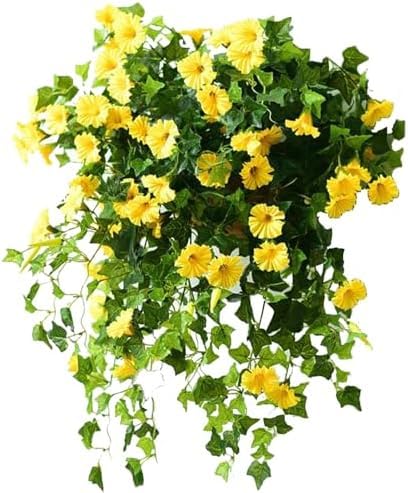 EILTEAU Uv Simulation Artificial Flower, 24 Bunches Artificial Morning Glories,Uv Resistant Faux Outdoor Flowers for Indoor/Outdoor Hanging and