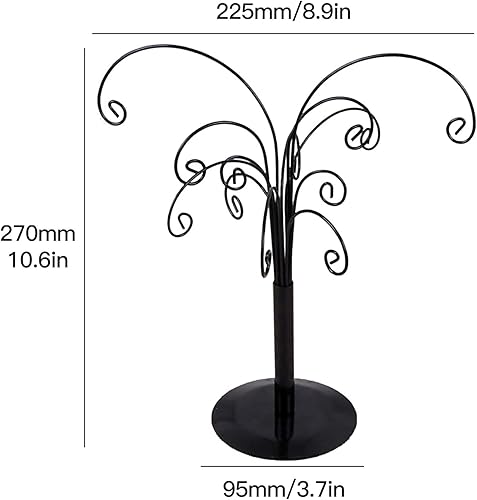 Miniatura 6 de Árbol de exhibición de adornos de 10.6 pulgadas, soporte de exhibición de mesa, soporte para adornos, gancho de alambre de metal para Halloween,
