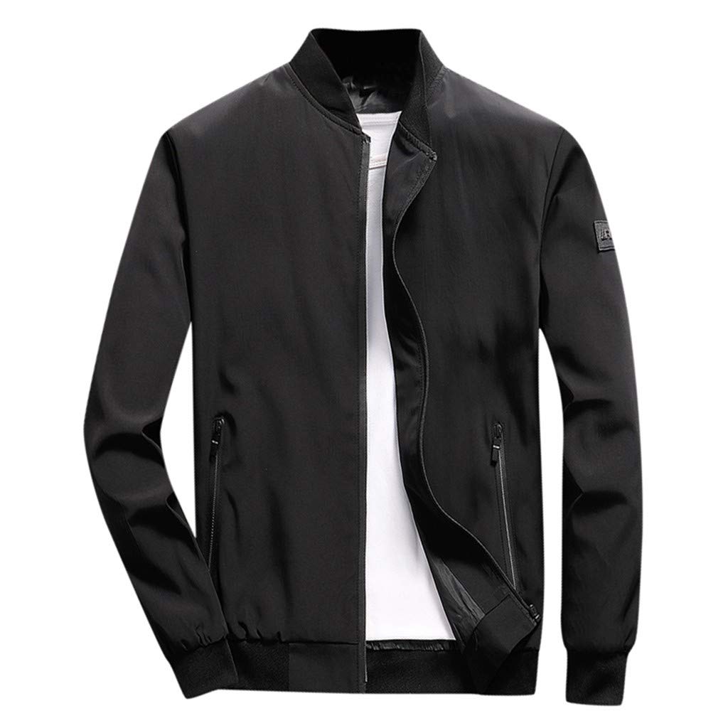 FankleSale Men's Casual Slim Fit Lightweight Zipper Windbreakers Bomber Jacket Coat Autumn Winter Outerwear