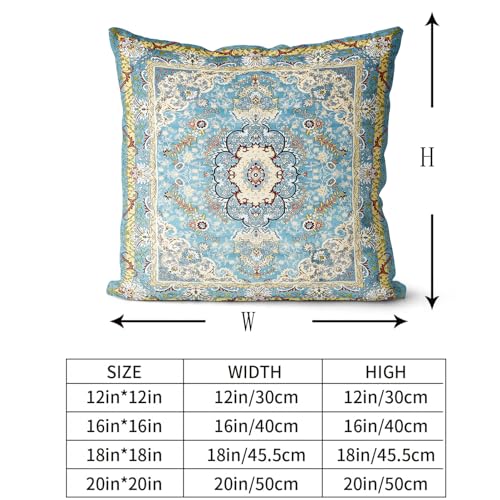 Snylcce Boho Throw Pillow Covers Set of 2, Teal Antique & Vintage Design, Double-Sided Pattern - Image 3