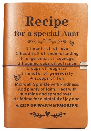 ZVMIS Tía tía cumpleaños día de la madre regalos de Navidad de sobrina sobrina sobrino cuaderno de recetas extraíble libro de recetas en blanco libro de cocina promocionado a tía regalo tía para ser