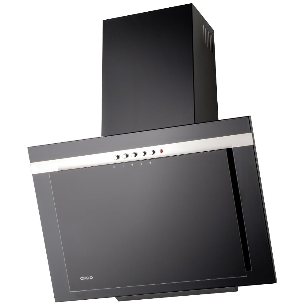 Akpo, cappa aspirante, colore: nero, WK-4, 50 cm/320m3/h, cappa per camino, cappa da parete