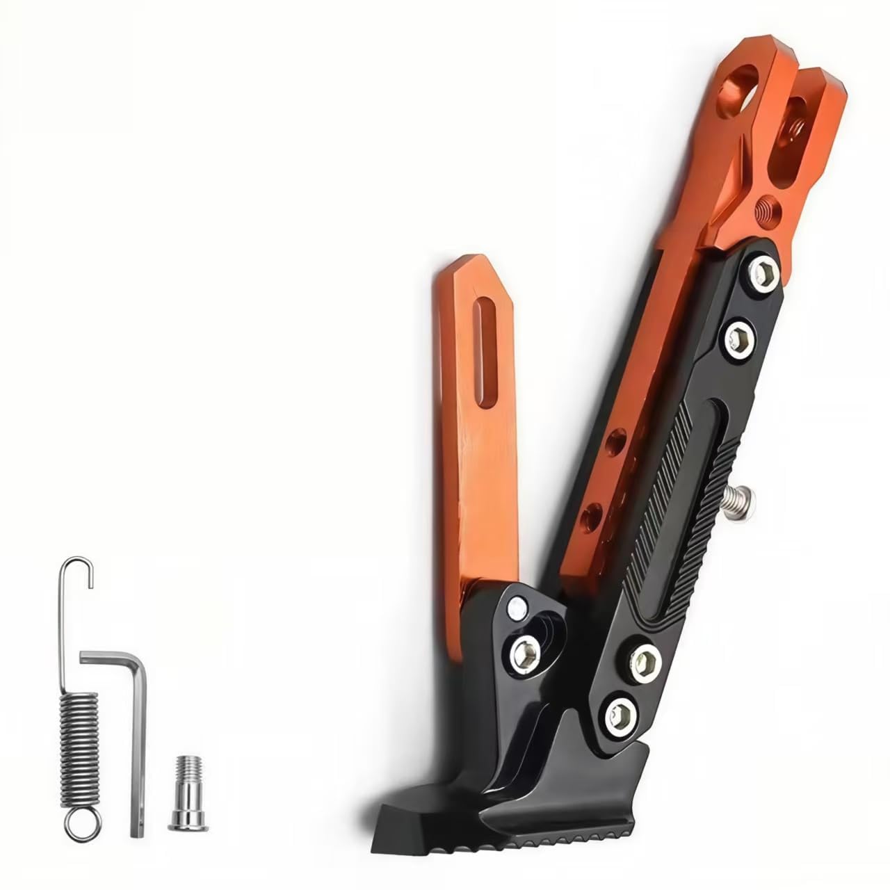 YDSTNiu Motorcycle Kickstand Side Stand for Aprilia Scarabeo 50 2004-2024, CNC Aluminium Alloy Adjustable Tripod Holder Side Parking Foot Motorbike Accessories,Orange