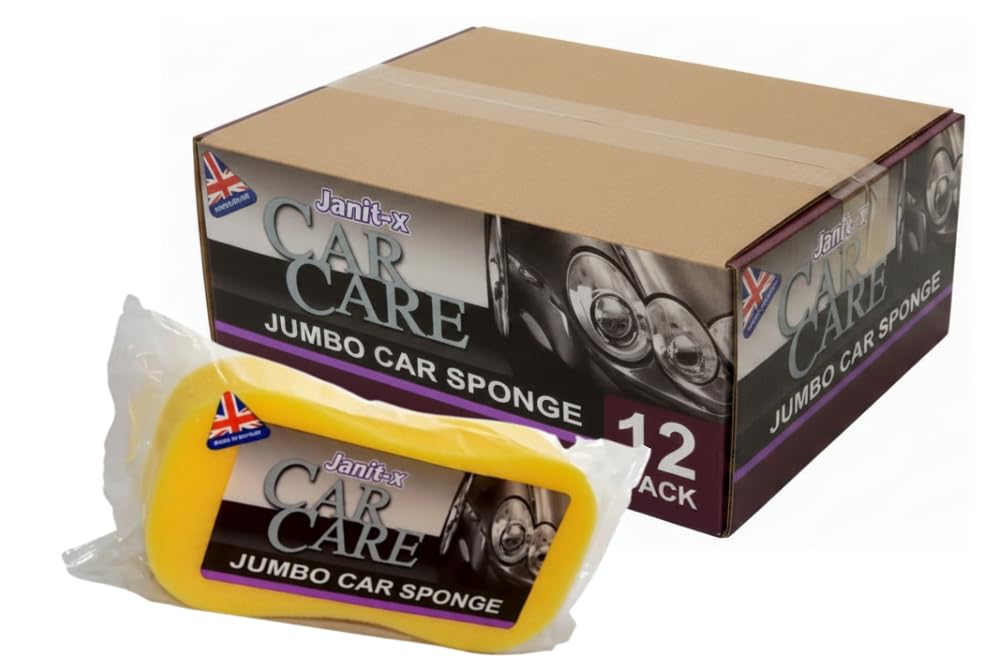 Janit-X All Your Janitorial Needs Yellow Janit-X Car Care Jumbo Sponge | 12 Pack | Full Pack